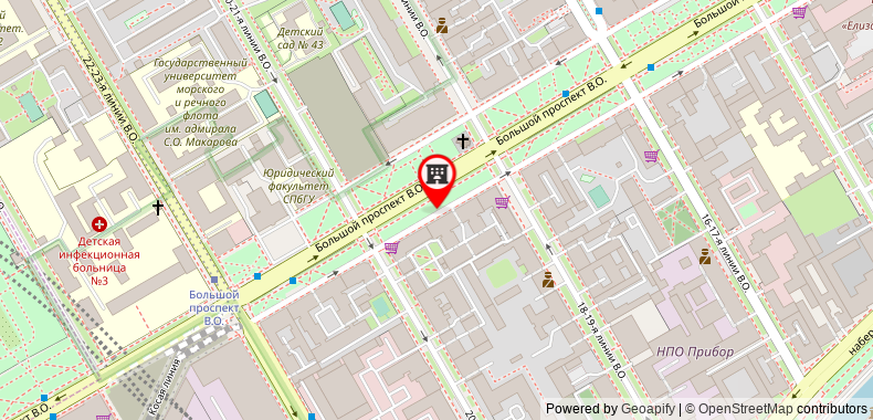 Altburg on Vasilyevsky Hotel on maps