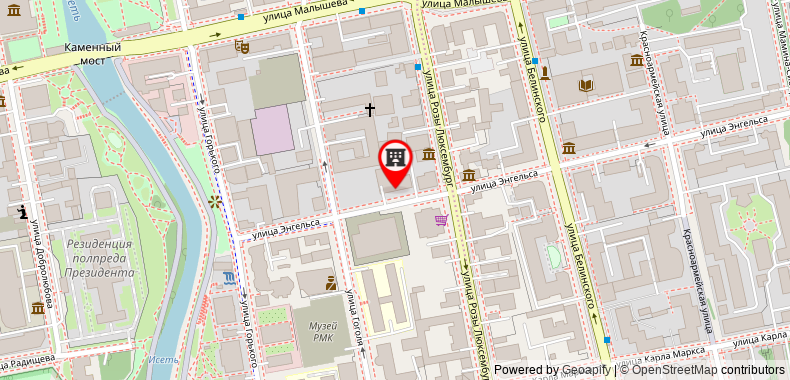 Bản đồ đến Khách sạn Novotel Yekaterinburg Centre