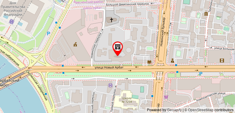 Bản đồ đến Khách sạn Moscow Marriott Novy Arbat