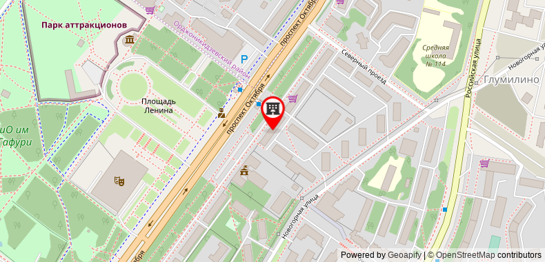 Bản đồ đến Apartaments ROMAYA Prospekt Oktyabrya 122
