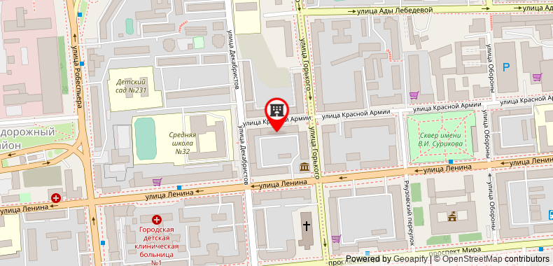 Bản đồ đến Apartment standard street of the Red Army 15
