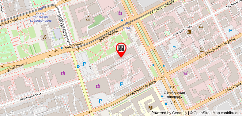 Bản đồ đến Khách sạn Ural