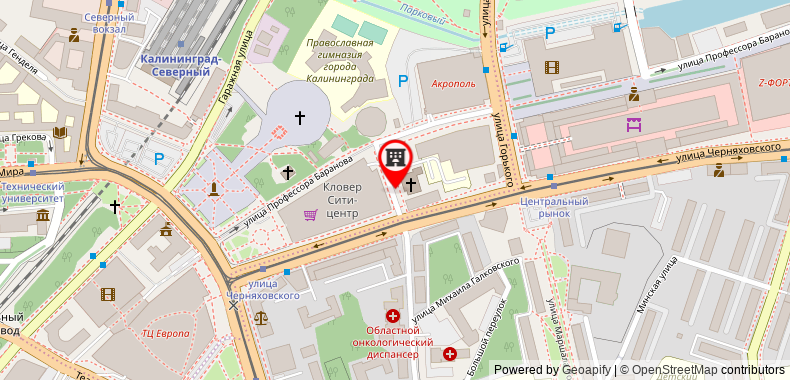 Bản đồ đến Khách sạn Radisson Kaliningrad