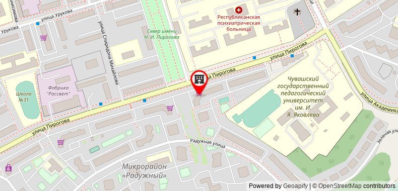 Bản đồ đến Apartment on Pirogova 1/2 and Raduzhnaya