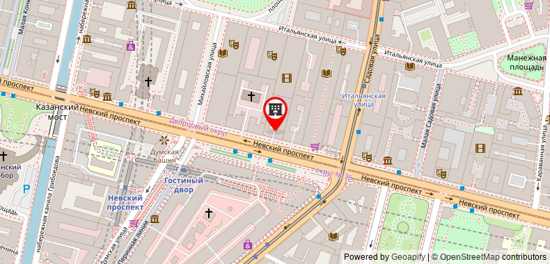 Bản đồ đến Khách sạn Ra Nevsky 44