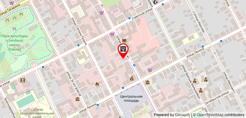 Bản đồ đến Khách sạn Zentralnaya