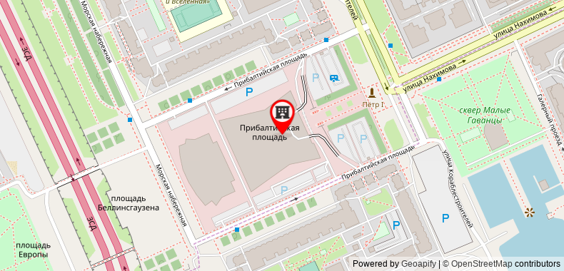 在地图上查看聖彼得堡普里巴爾蒂斯卡婭麗柏酒店