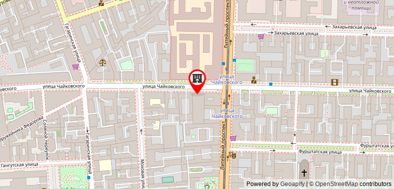 Bản đồ đến Khách sạn Indigo St.Petersburg- Tchaikovskogo