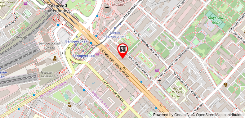 Bản đồ đến Khách sạn Moscow Marriott Tverskaya