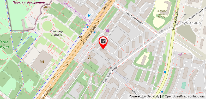 Bản đồ đến Apartments ROMAYA Prospect Oktyabrya 122/1