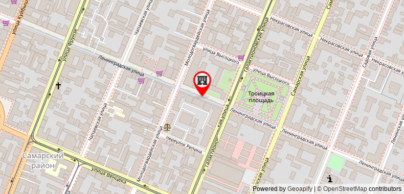Bản đồ đến apartments Samara Leningradskaya 108