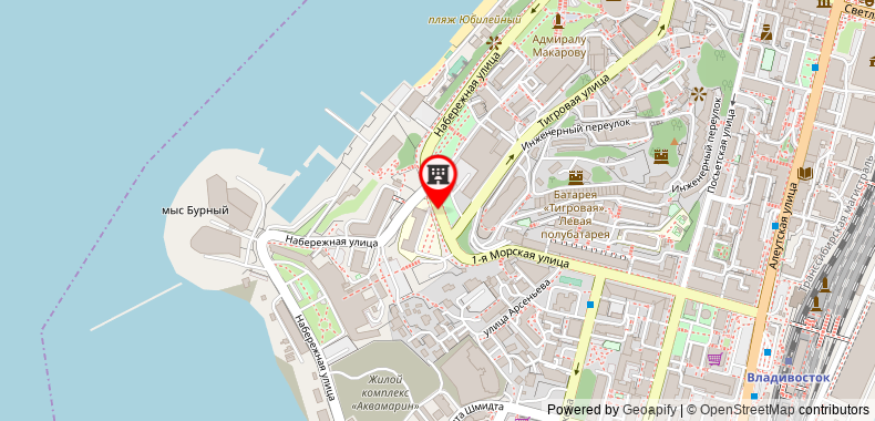 Bản đồ đến Khách sạn Azimut Vladivostok