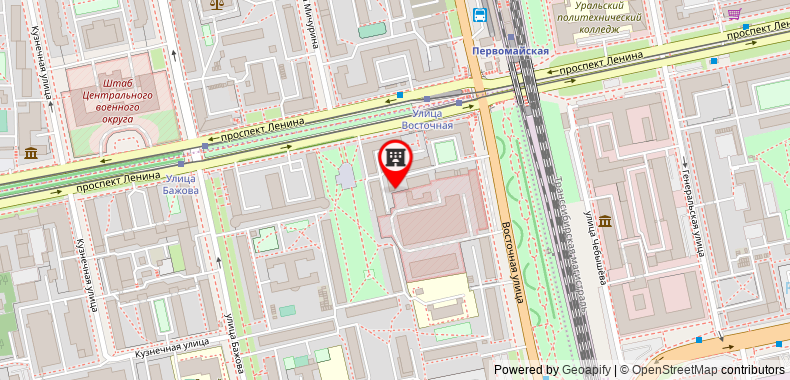 Bản đồ đến Khách sạn Ural