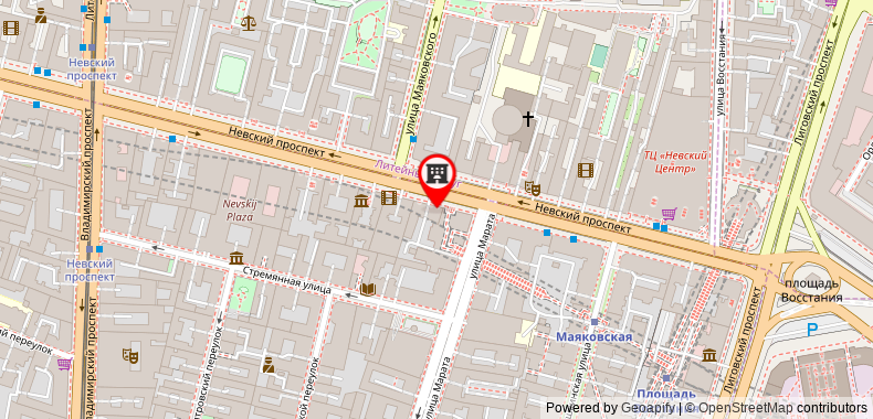 Bản đồ đến Khách sạn Nevsky Forum