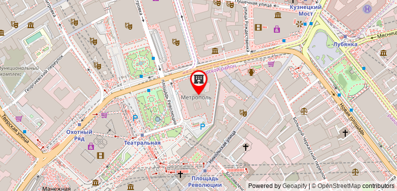 Metropol Hotel Moscow on maps