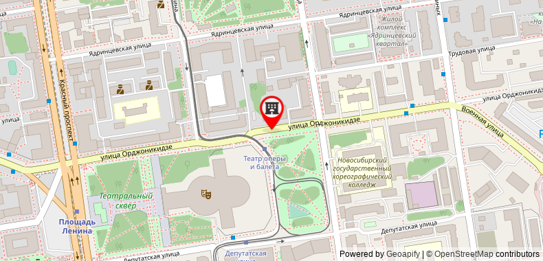 Novosibirsk Marriott Hotel on maps