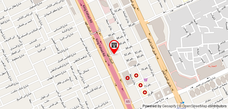 Bản đồ đến Khách sạn Al Hamra Palace & Suites - Olaya