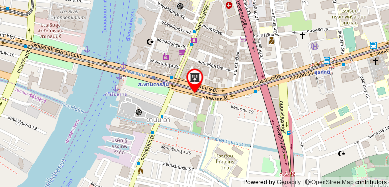 Bản đồ đến Luxury RiverView Overlook BKK,WIFI,2min BTS & Pier