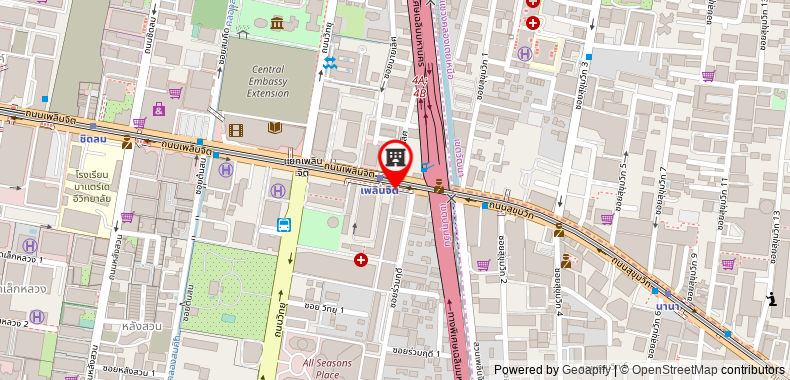 Bản đồ đến Khách sạn Novotel Bangkok Ploenchit Sukhumvit (SHA Certified)