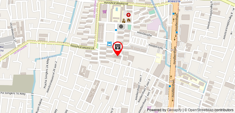 Ratchada soi 7 [1BR+WIFI] MRT Huay Kwang on maps