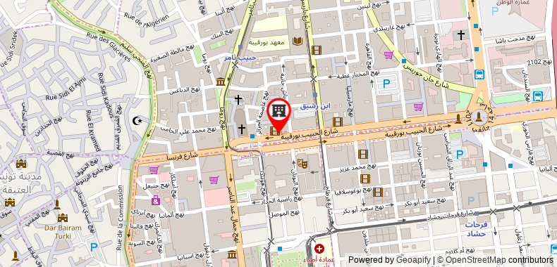 Bản đồ đến Khách sạn Tunisia Palace