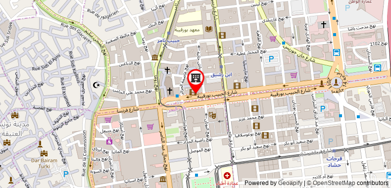 Bản đồ đến Khách sạn Tunisia Palace