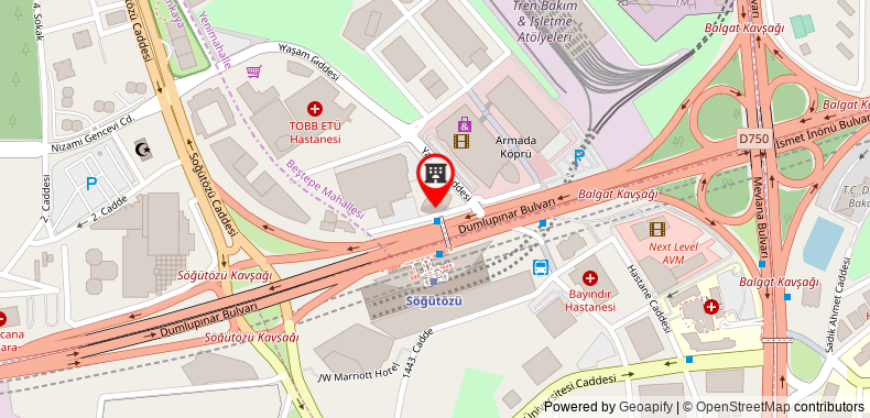 Bản đồ đến Khách sạn Movenpick Ankara
