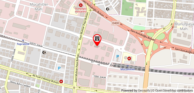 Bản đồ đến Khách sạn Dedeman Park Gaziantep