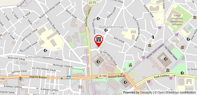 在地图上查看埃迪爾奧斯曼皇宮公寓式酒店