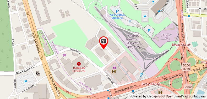 Bản đồ đến Khách sạn Anadolu s Downtown Ankara