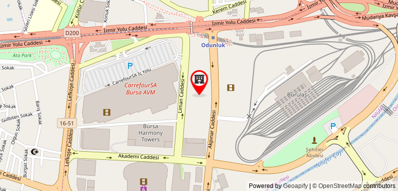Bản đồ đến Crowne Plaza Bursa Convention Center & Thermal Spa