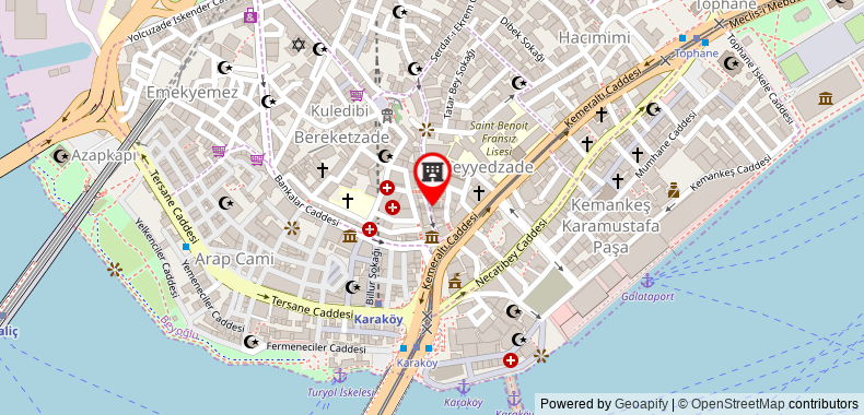 Royal Galata Hotel on maps