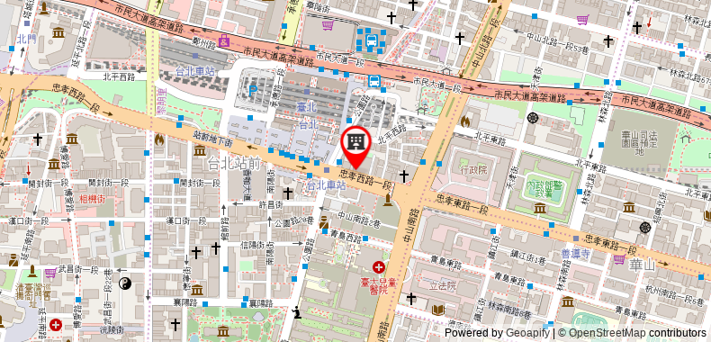 Bản đồ đến Khách sạn Cosmos Taipei Main Station