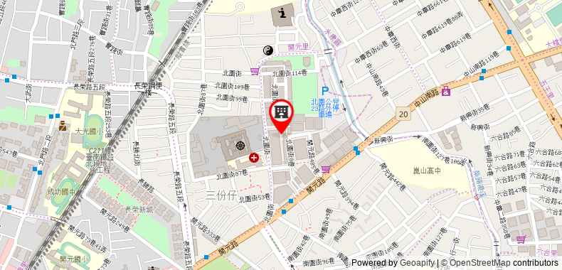 在地图上查看12平方米1臥室公寓 (台南市) - 有0間私人浴室