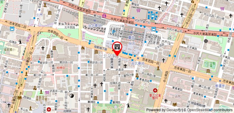 在地图上查看台北之星Home高樓景觀101房4-8人房 - 台北車站捷運M8/提供4大雙人床免費WIFI
