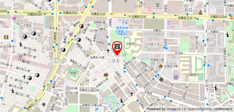 在地图上查看台北101 MRT悠閒溫馨旅站