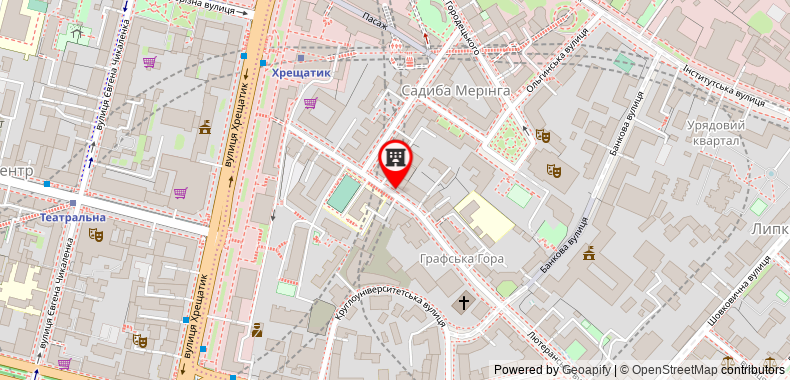 Bản đồ đến Kiev Accommodation Apartment on Luteranska st.