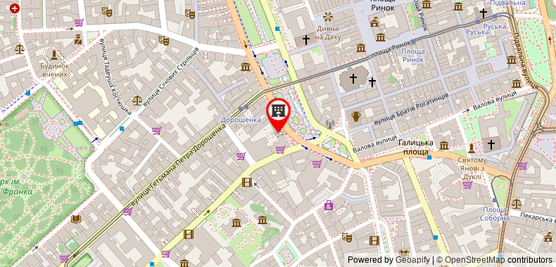 Bản đồ đến Two Bedrooms Apartment on  Svobody ave. 1/3 (V.I.P.)