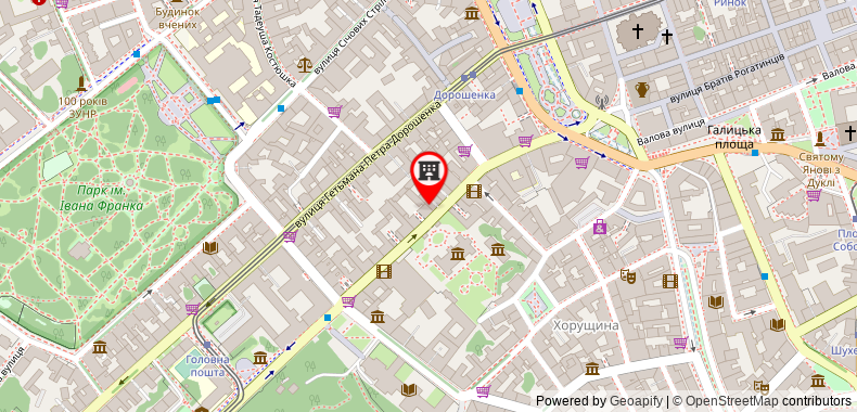 Bản đồ đến Khách sạn Lviv Central Jam