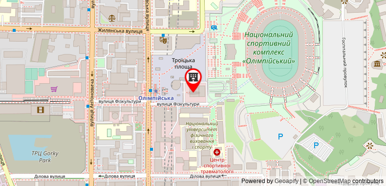 Bản đồ đến Park Inn by Radisson Kyiv Troyitska