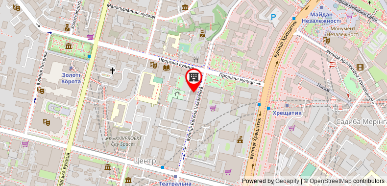 Bản đồ đến Kiev Accommodation Apartment on Pushkinska st.
