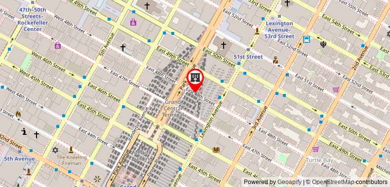 Bản đồ đến Khách sạn InterContinental New York Barclay
