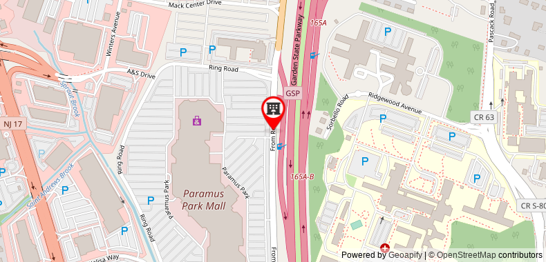 Bản đồ đến Khách sạn Crowne Plaza At Paramus Park