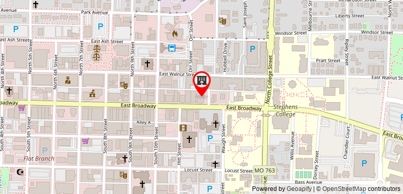 The Broadway Columbia - a DoubleTree by Hilton on maps