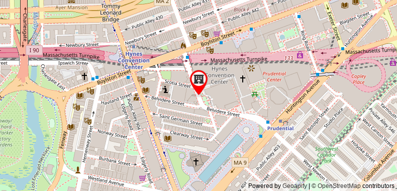 Sheraton Boston Hotel on maps