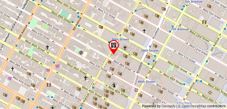 Bản đồ đến Khách sạn Hilton Garden Inn Times Square