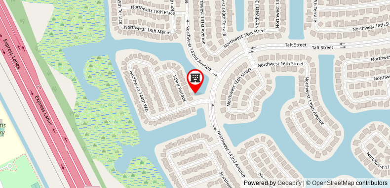 在地图上查看Hampton Inn Ft. Lauderdale-West/Pembroke Pines