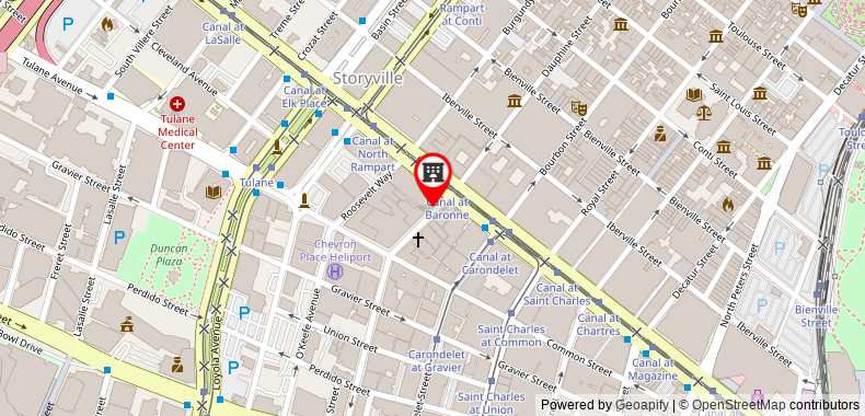 Bản đồ đến Khách sạn The Roosevelt New Orleans - A Waldorf Astoria