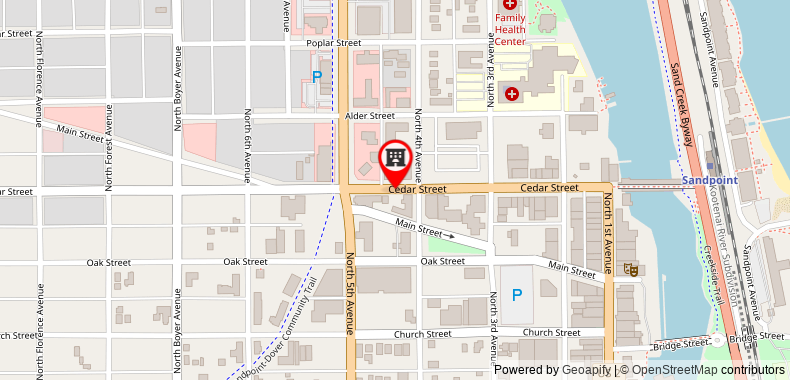 Bản đồ đến Khách sạn Cedar Street & Suites