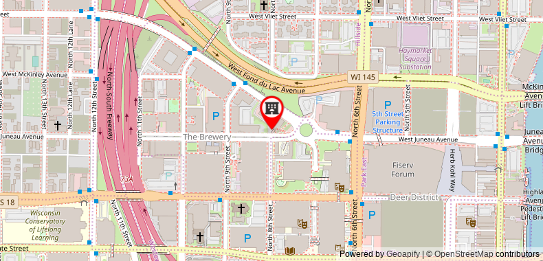 Bản đồ đến Hyatt Place Milwaukee Downtown